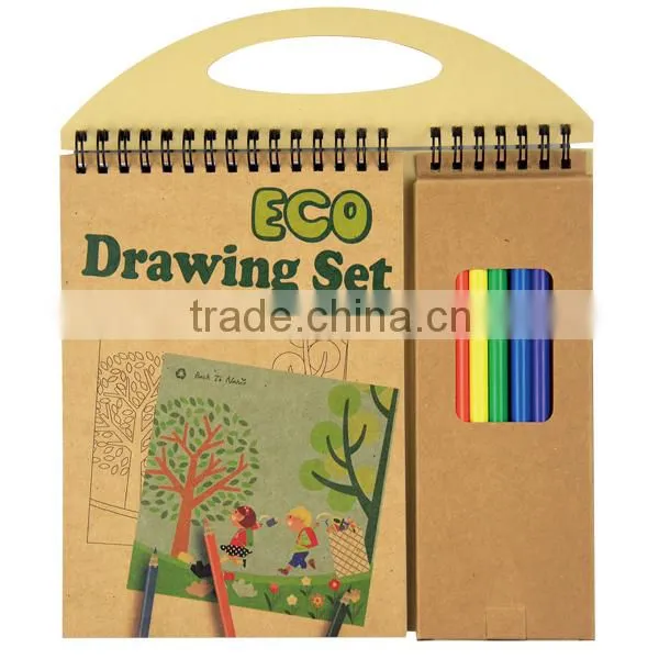 Kids Creative Colored Pencils with Spiral Drawing Notebook
