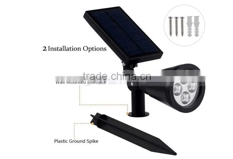Waterproof Landscape 4 LED Solar Spotlight Outdoor Wall Lamp