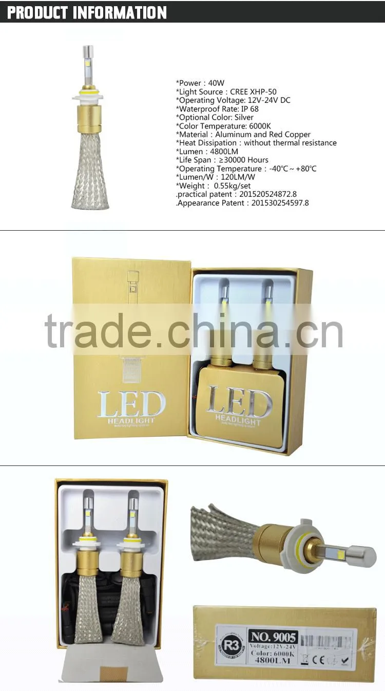 H3 H7 H8 H9 H11 9005 Automobile LED Headlights Bulbs H7