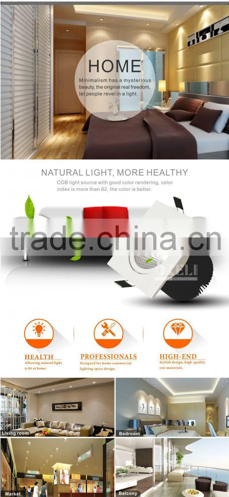 Recessed led downlight,adjustable led downlight with BIS driver