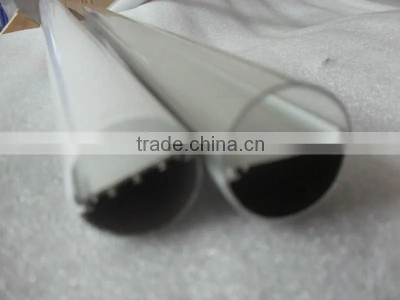 milky white PC extruded LED lampshade t8 t5 t10