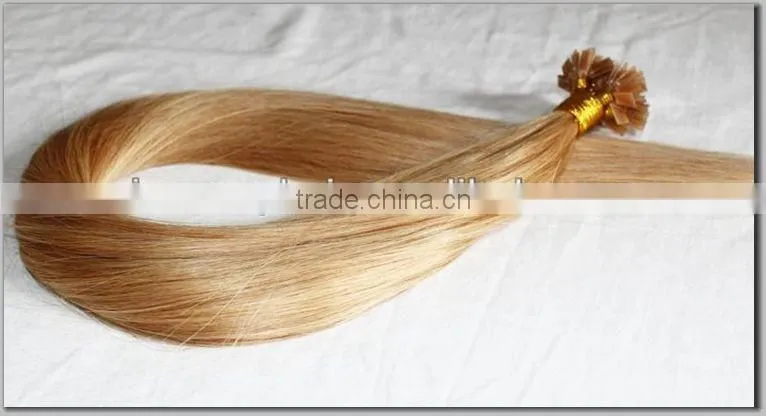 Wholesale 100% human keratin hair silky straight flat tip hair extension