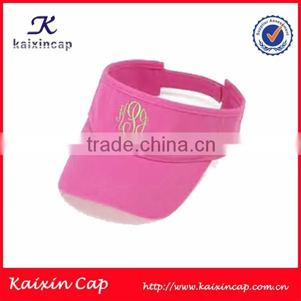 2015 Hot Sale Sun Visor Hat With Red Strips/Cotton Visor Cap