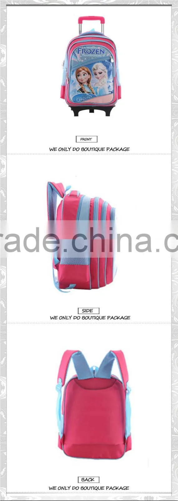 XF B-042 cartoon trolley frozen backpack sister bag