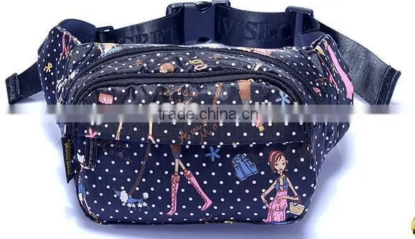 Latest Arrival Fancy Printing Polyester Walk Bag Customizable Outdoor Sport Waist Bag