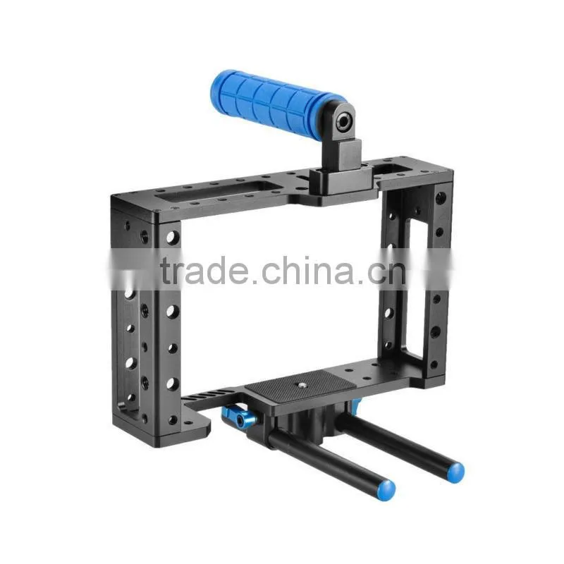 DSLR camera Cage C2 with top handle for 5d3 5D2 7d with 15mm rod block rig