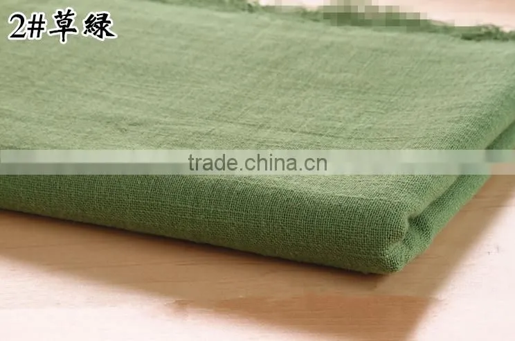Double solid color washed cotton fabric