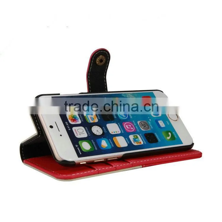For iPhone leather case, smart phone flip cover, protective stand case for Apple phone