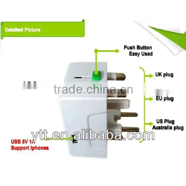 Latest ABS Material Universal Travel USB Charger