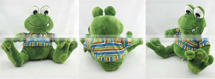 Custom high quality plush frog toy with T- shirt mingencustom factory china
