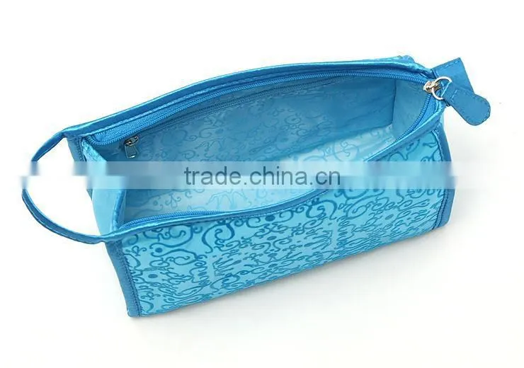 Promotional Blue Satin cosmetic bags