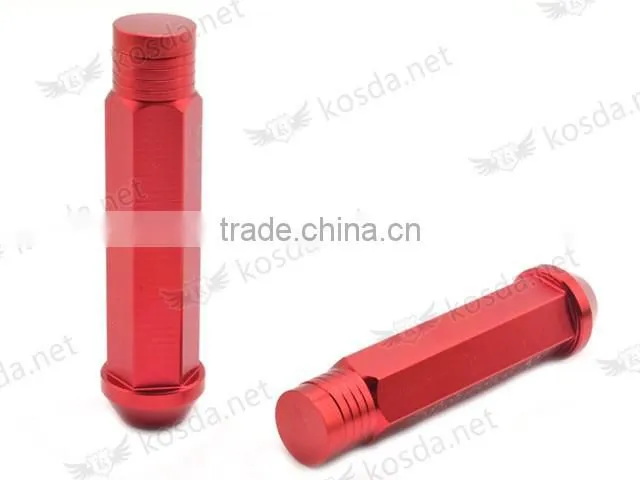 Wholesale New Design car wheel nuts ,M12 X1.5MM & M12 X1.25MM Long Red Wheel nut