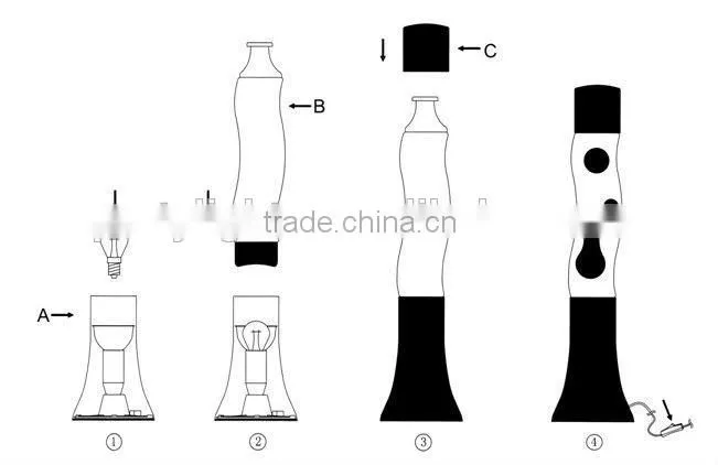 2016 Novelty 16 inch S Shaped House Decoration Energy Saving Floor Standing Lava Lamp Light