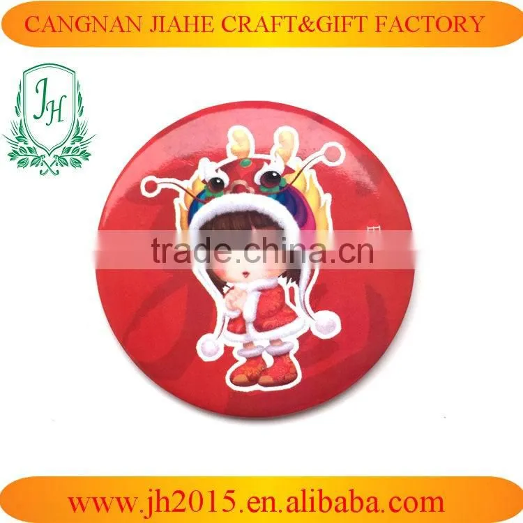 Custom plastic badge botton badge , safety pins back