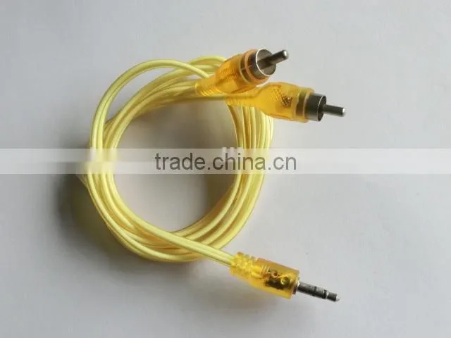 Hign quality reansparent DC 3.5 to 2 RCA cable