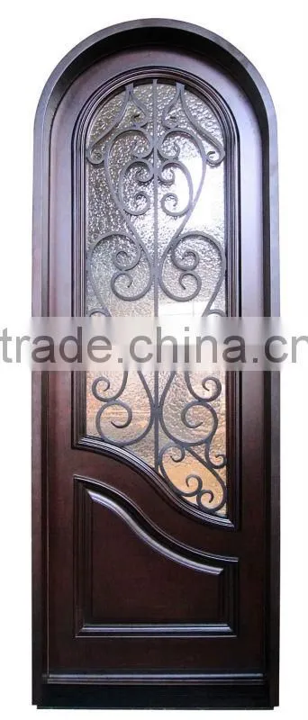 wrought iron wood door