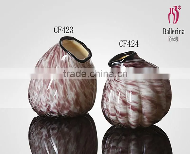 Glass Beach Series Shell Shaped Colored Bud Vase Wedding decoration glassware