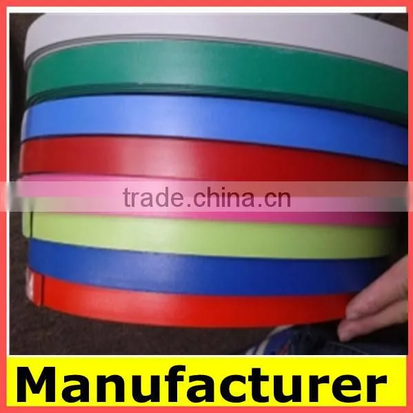 pvc edge banding for melamine board/chipboard pvc wood grain and plain colored melamine edge banding tape