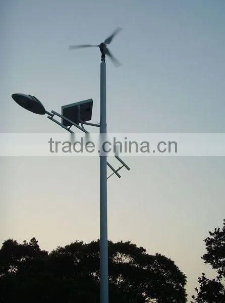 wind solar hybrid street light, 300w wind turbine with 100w solar panel and 40w led lamp
