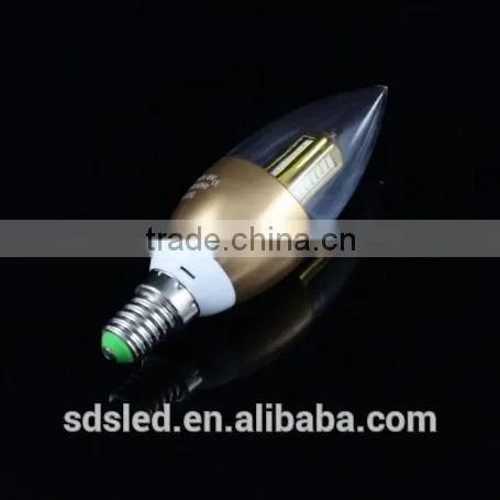 LED Candle bulb Gold E14 led candle bulb 3014SMD Warm White Champaign led candle light