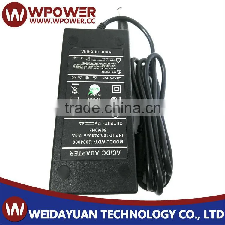 AC Power adapter 12V 4A good quality with CE UL PSE FCC SAA EMC C-tick certification