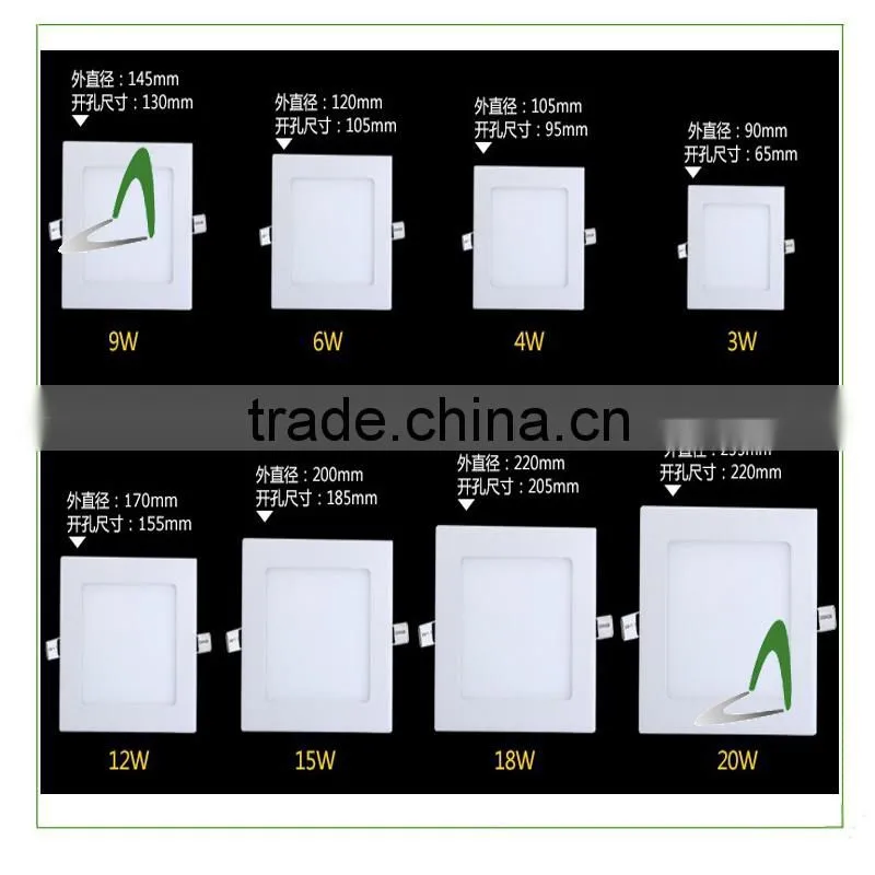High lumen flat recessed ceiling Lamp Square LED Panel Light 6w with CE RoHS SAA approved
