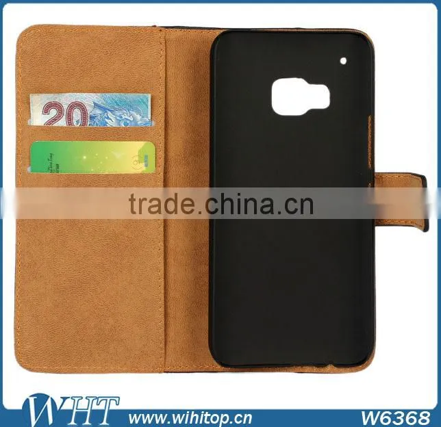 Wholesale Genuine Leather Case for HTC One M9, with Money Slot and Stand