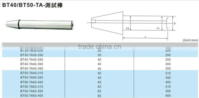 BT Standard Spindle Test Arbors