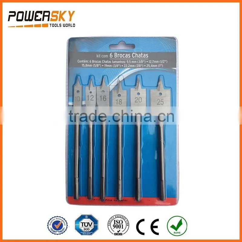 POWERSKY High Carbon Steel Wood Auger Bit Wood Flat Bits Wood Drill Bit