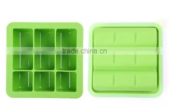 BPA Free Silicone Baby Blocks Freezer Storage Container