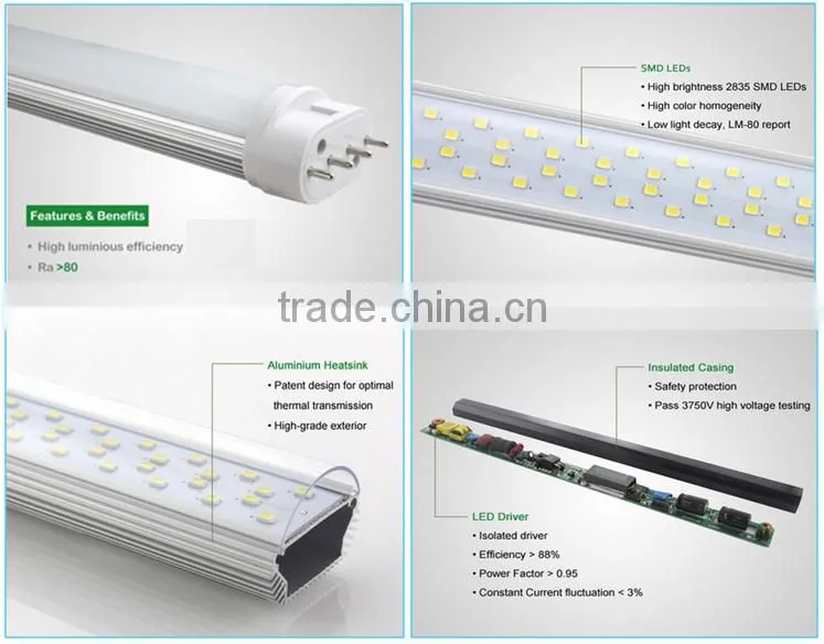 Energy saving AC100-240 9W 12W 15W 18W 24W SMD2835 4Pins LED 2G11