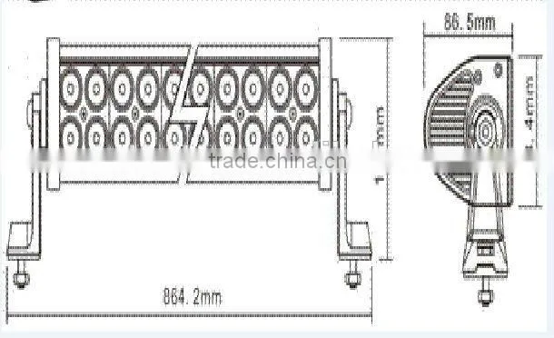 Hotsale 180W led light bars for trucks 60 / 30 degree led light bar