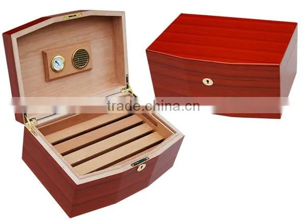 Promotional gloss piano wood finish modern humidor for cigars