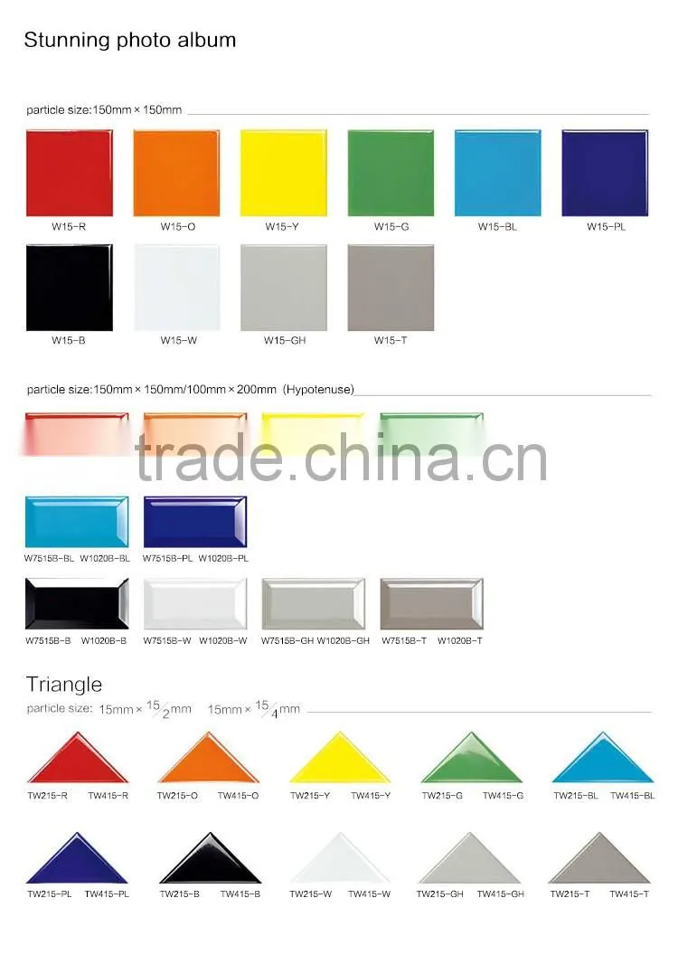 Foshan factory glossy glazed bevel wall tile, 75x150mm bathroom ceramic tiles purple with good quality