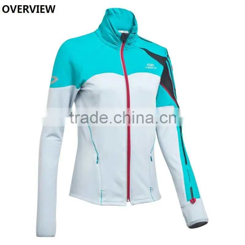 Women's 90% Dri-Fit 10% Spandex Running Jackets with Cell Phone Pocket at Upper Arm, Moisture Wicking Running Wear for Women