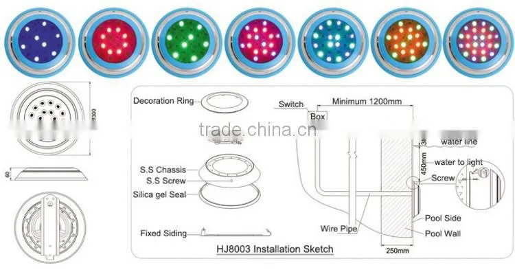Large supply factory promotion price led underwater light for pond lighting