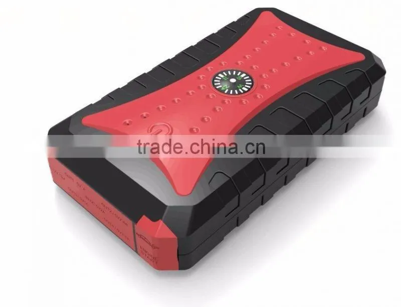 New products 7500mah waterproof multi-function auto emergency start power with 4 usb output with compass