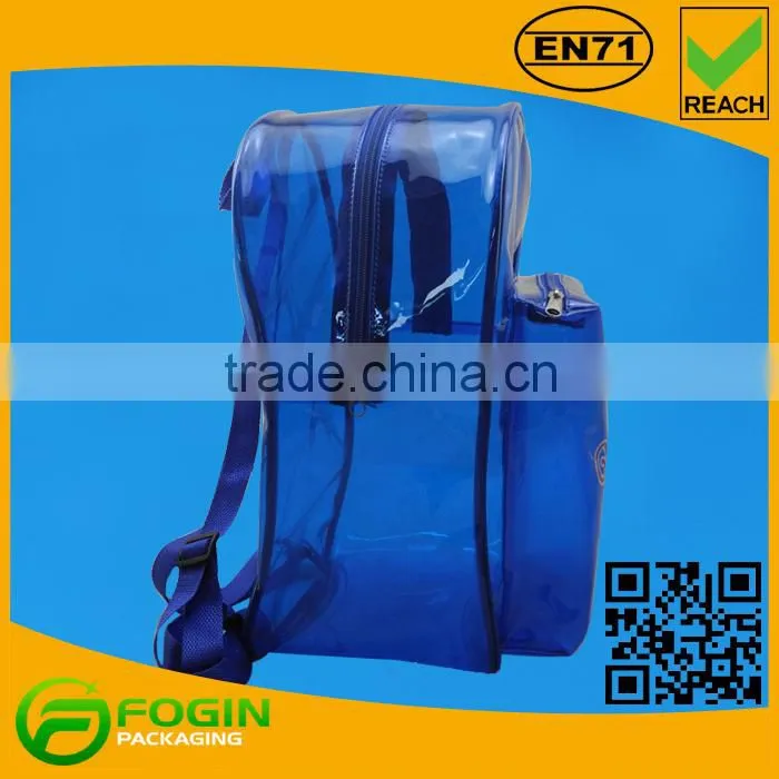 Transparent pvc backpack for kids