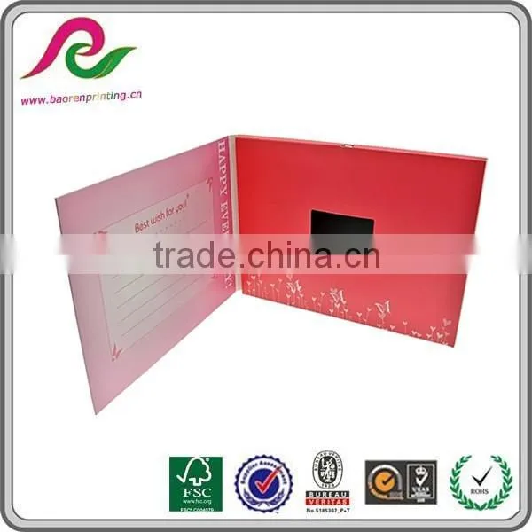 2015 high quality promotion video card video wedding invitation card
