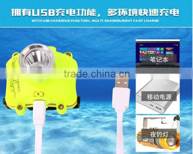 High quality usb charging built-in battery diving head lamp