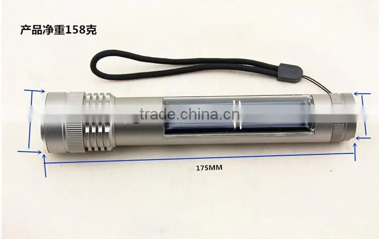 3W Strong Light Rechargeable High Power Led Solar Flashlight