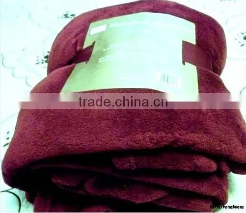 Warm Double Layer Burgundy Plush Lightweight Promotion Blanket