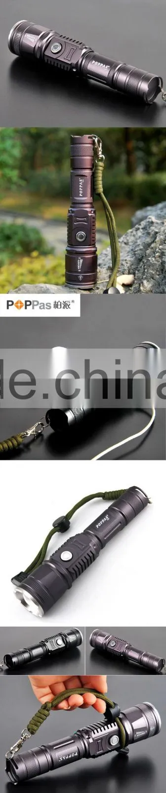 6611 Classic Hidden USB Rechargeable T6 LED Police Flashlight power bank 2600