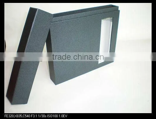 corrugated rigid paper box with clear window