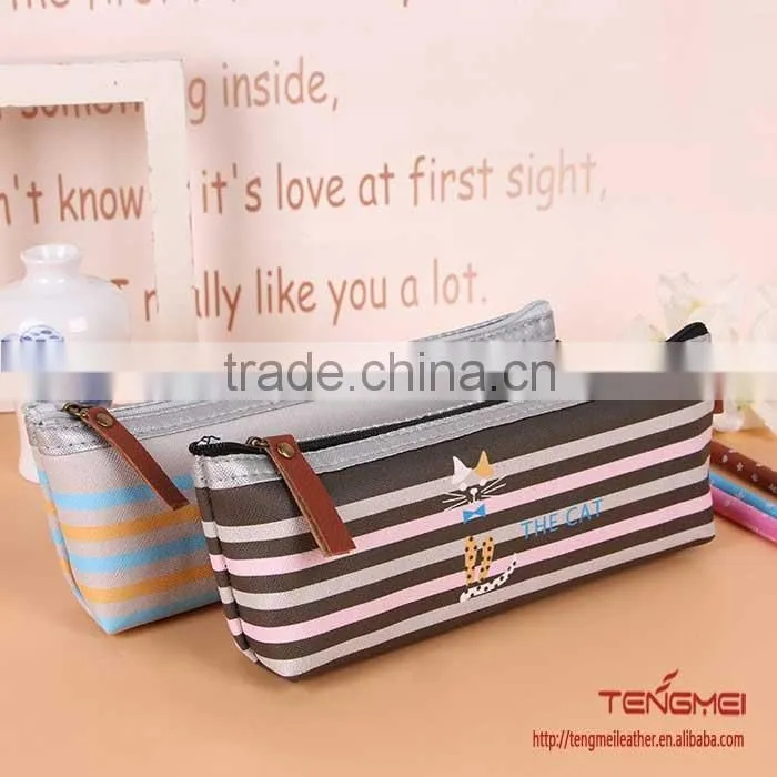 Own design stripe pencil case for school