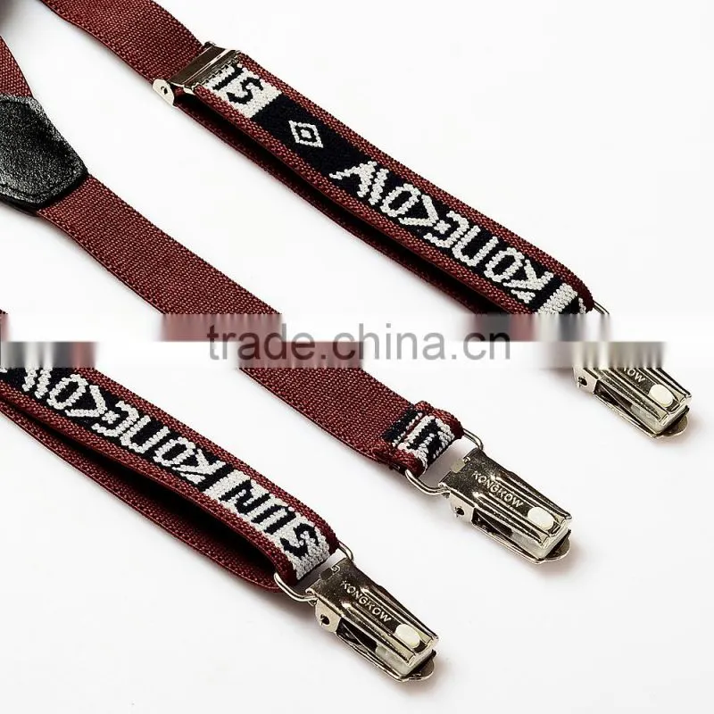 embroidery logo suspenders adjustable braces