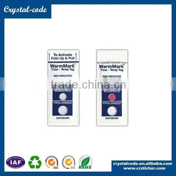 Printing removable thermal indicator sticker,removable temperature change label