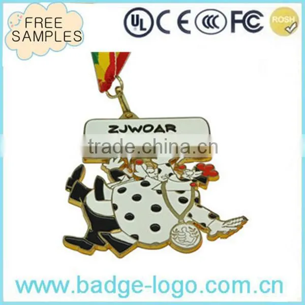 Antique Running Award Medal, Wholsale Zinc Alloy Medal with Ribbons