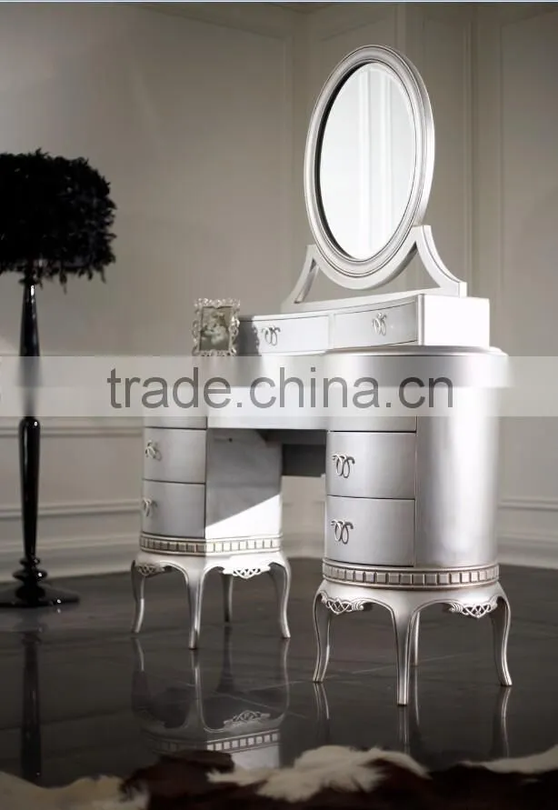 Luxury royal France style antique type bedroom furniture set Bed Bedside table Wardrobe Dressing table Bench Royal Chair Commode