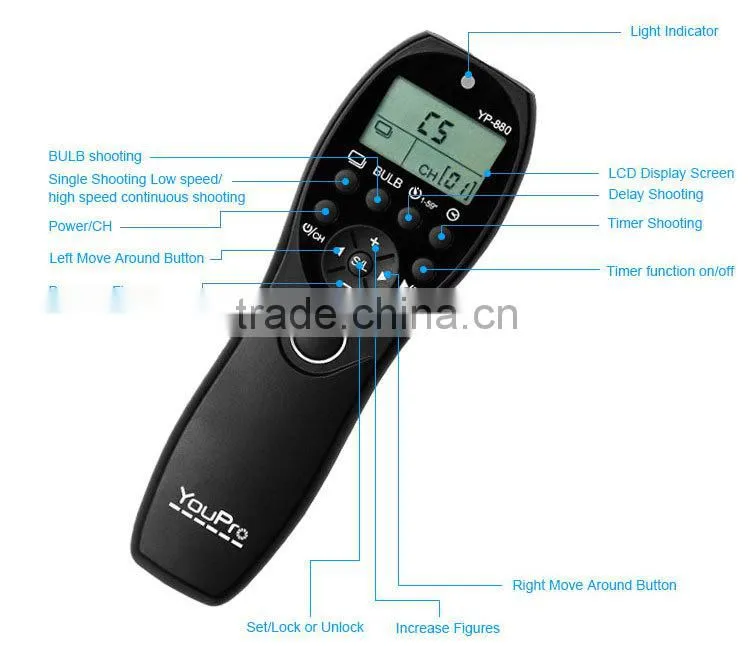 YouPro YP-880/E2 Wired Timer Remote Switch for FUJIFILM X-M1 / FUJIFILM X-A1 / FUJIFILM XQ1 / FUJIFILM X-E2 / FUJIFILM X-T1